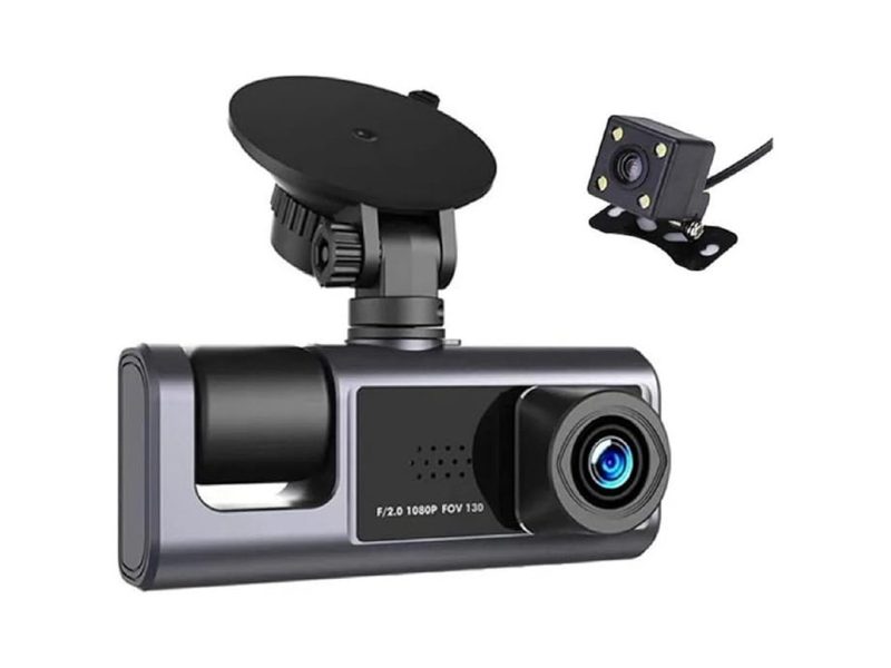🛍️ H309 Full Hd 1080P Üç Kameralı Araç Içi Kamera Araba Güvenlik Kamerası Gece Görüşü Ön Geri iç Kayıt IR LED