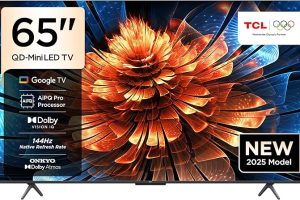 (%90.01) TCL 65 inç Akıllı TV 65Q6C 4K QD-Mini LED Renkli Quantum Crystal HDR10+ Oyun Google TV, 144Hz Doğal Yenileme Hızı, ONKYO 2.1 Hi-Fi Ses Sistemi, Dolby Atmos, Yapay Zekâ Modu, Game Master (2025 Modeli)