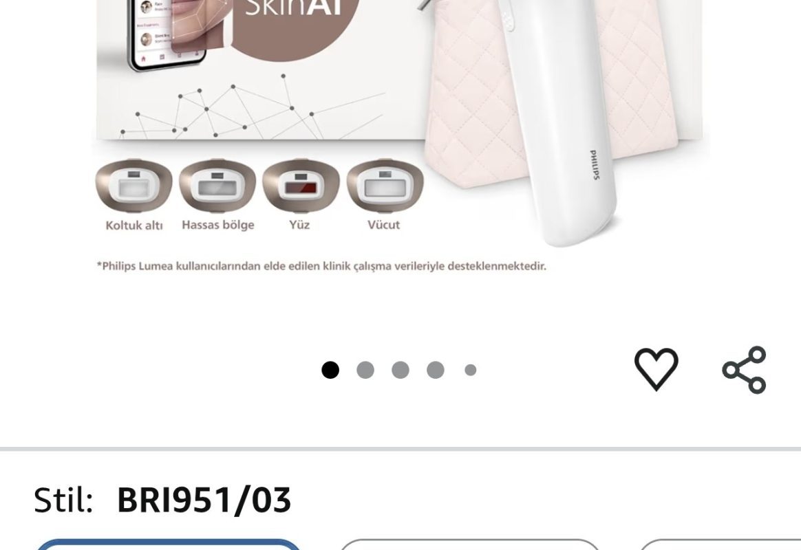 Philips Lumea 9900 Serisi BRI951/03 IPL Tüy Alma, SkinAI,Vücut,Yüz,Koltuk altı,Bikini,4 Başlık,Çanta