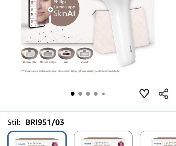 Philips Lumea 9900 Serisi BRI951/03 IPL Tüy Alma, SkinAI,Vücut,Yüz,Koltuk altı,Bikini,4 Başlık,Çanta