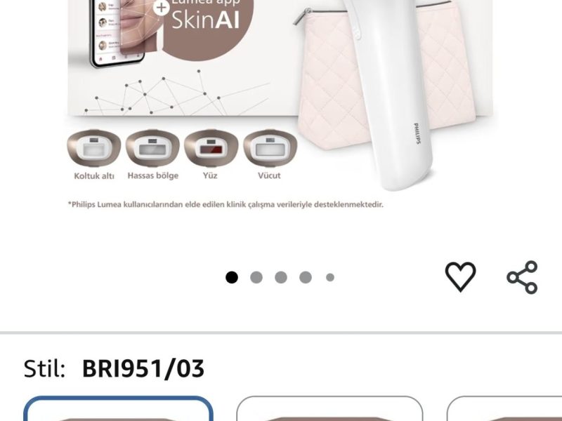 Philips Lumea 9900 Serisi BRI951/03 IPL Tüy Alma, SkinAI,Vücut,Yüz,Koltuk altı,Bikini,4 Başlık,Çanta