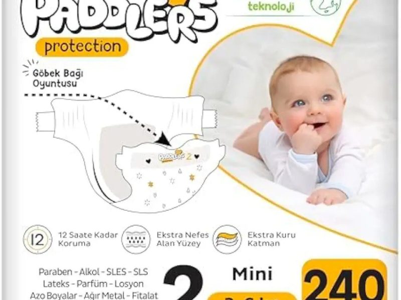 Paddlers Protection Bebek Bezi 2 Numara Mini (3-6 Kg) 240 Adet – Ekstra Jumbo Set, Maksimum Koruma