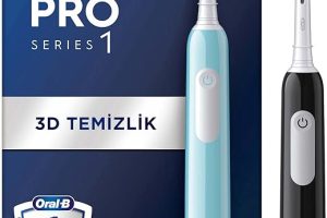 (%38.93) Oral-B Pro Series 1 İkili Paket, Siyah ve Mavi Elektrikli Diş Fırçaları, 2 Diş Fırçası Başlığı, Braun Tasarımı