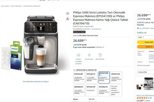 Philips 5500 Serisi LatteGo Tam Otomatik Espresso Makinesi (EP5547/90) ve Philips Espresso Makinesi Kahve Yağı Çözücü Tablet (CA6704/10) — %96 İndirim