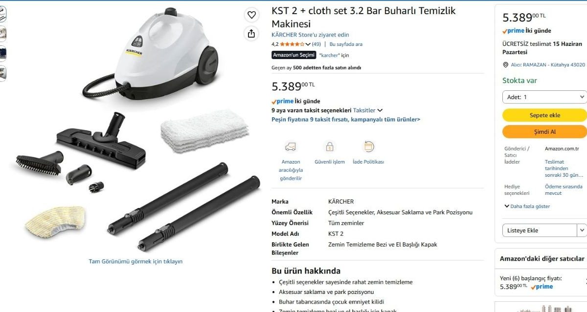 KST 2 + cloth set 3.2 Bar Buharlı Temizlik Makinesi