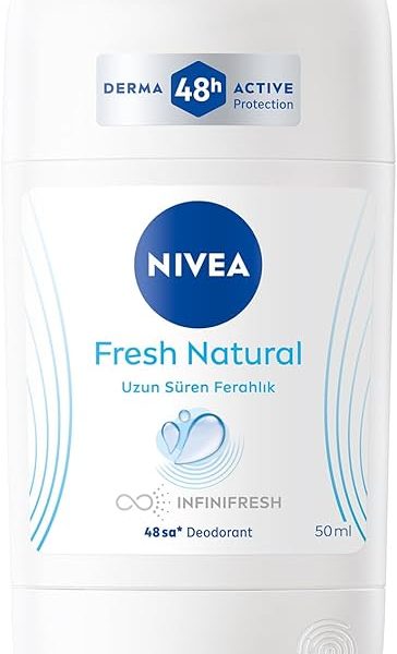 (%48.48) NIVEA Kadın Stick Deodorant Fresh Natural 50ml, Ter Kokusuna Karşı 48 Saat Koruma, Uzun Süren Ferahlık