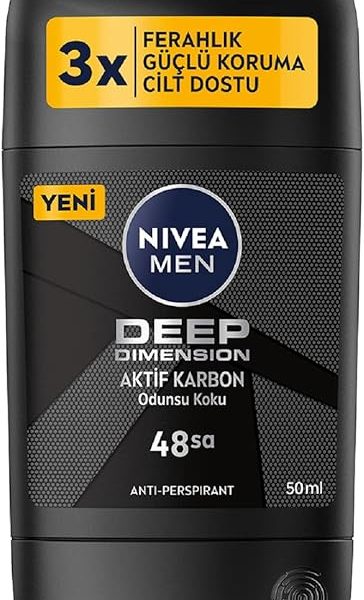 (%48.48) NIVEA Men Erkek Stick Deodorant Deep Dimension, 48 Saat Anti-perspirant Koruma ,50ml