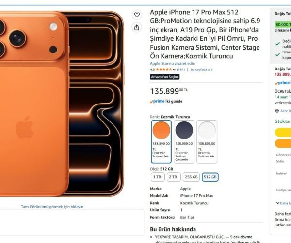 iPhone 17 Pro Max 512GB Kozmik Turuncu