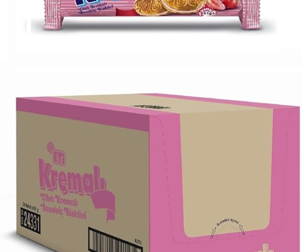 (%40.84) Eti Çilekli Kremalı Bisküvi 61 g x 24 Adet
