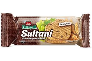 Eti Burçak Sultani Üzümlü Kepekli Bisküvi 123 g x 18 Adet