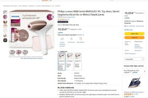 Philips Lumea 9900 Serisi BRI953/01 IPL Tüy Alma, SkinAI Uygulama,Vücut,Yüz ve Bikini,3 Başlık,Çanta