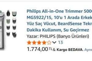 Philips All-in-One Trimmer 5000 Series MG5922/15, 10’u 1 Arada Erkek Bakım Seti