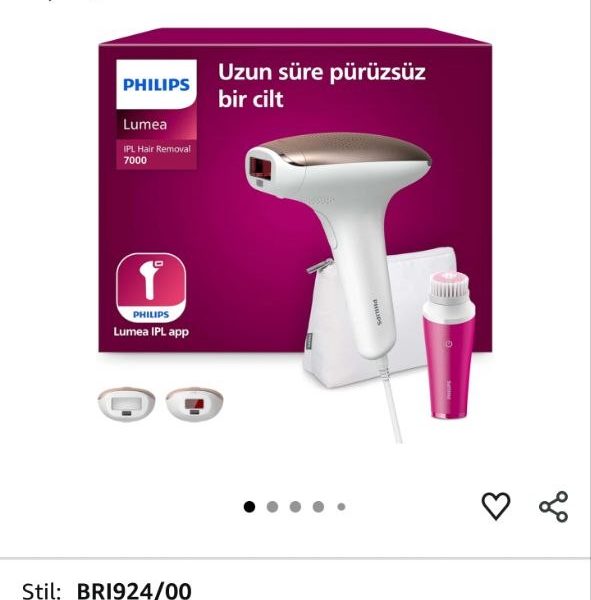 Philips Lumea IPL Tüy Alma Cihazı, Çantalı, Yüz Temizleme Cihazı Hediyeli, Yüz/Vücut/Hassas Bölge Kullanımı, Cilt Tonu Sensörü ile Güvenli Epilasyon BRI924/00