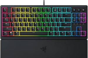 Razer Ornata V3 Tenkeyless – Kompakt Düşük Profil Oyun Klavyesi (Meka-Membran Anahtarlar, Özel Medya Tuşları, Manyetik Yumuşak Dokunuşlu Bilek Desteği) TR Düzeni | Siyah