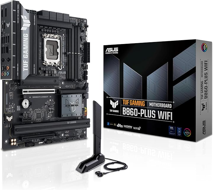 (%23.81) ASUS TUF GAMING B860 PLUS WIFI Intel ATX anakart, 12+1+2+1 80A DrMOS güç aşamaları, DDR5, PCIe 5.0, 3xM.2 yuvaları, WiFi 7, 2.5Gb Ethernet, DisplayPort, DP Alt modlu USB 20Gbps Tip-C