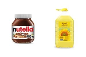🛍️ Nutella   Kakaolu fındık kreması, 750 g x1 + Komili Ayçiçek Yağı, 4 Lt x2