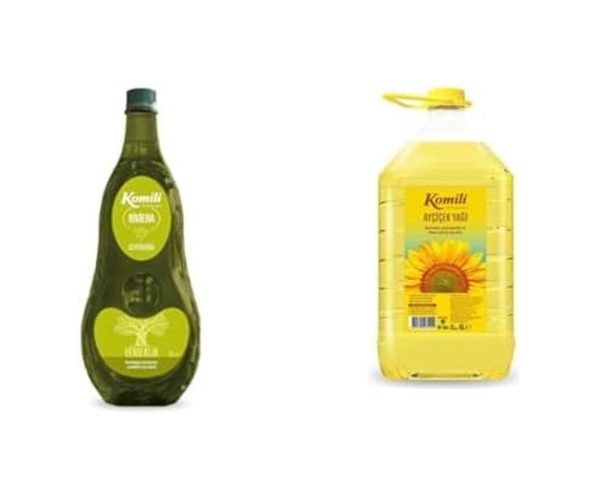 🛍️ Komili Seti | Riviera Zeytinyağı 2 Lt x2 + Ayçiçek Yağı, 4 Lt x2