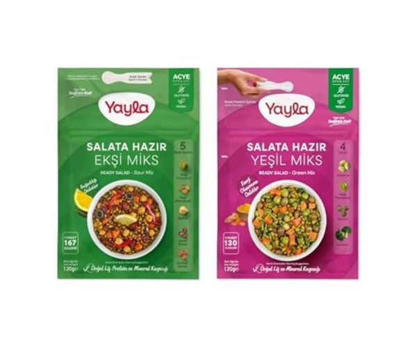 🛍️ yayla Seti | Salata Hazır Ekşi Mix, 120 gr x2 + Salata Hazır Yeşil Mix 120 gram x2