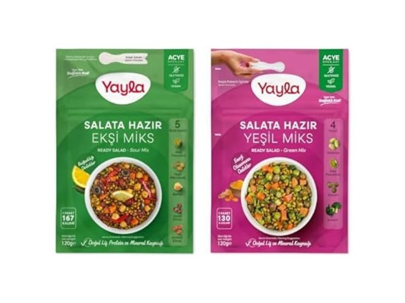 🛍️ yayla Seti | Salata Hazır Ekşi Mix, 120 gr x2 + Salata Hazır Yeşil Mix 120 gram x2