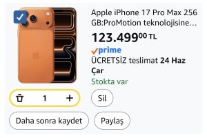 Apple iPhone 17 Pro Max 256 GB:ProMotion teknolojisine sahip 6.9 inç ekran, A19 Pro Çip, Bir iPhone’da Şimdiye Kadarki En İyi Pil Ömrü, Pro Fusion Kamera Sistemi, Center Stage Ön Kamera;Kozmik Turuncu