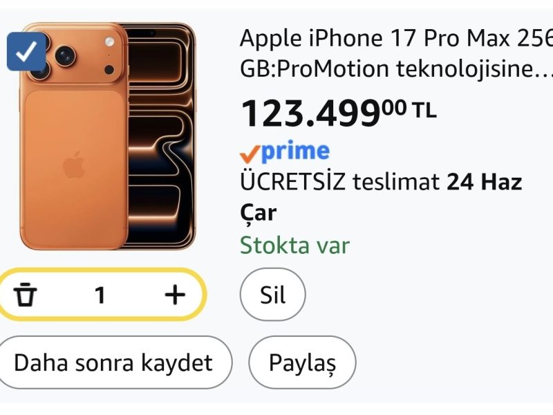Apple iPhone 17 Pro Max 256 GB:ProMotion teknolojisine sahip 6.9 inç ekran, A19 Pro Çip, Bir iPhone’da Şimdiye Kadarki En İyi Pil Ömrü, Pro Fusion Kamera Sistemi, Center Stage Ön Kamera;Kozmik Turuncu