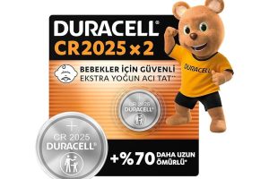 🛍️ Duracell 2025 Lityum Düğme Piller (2’li Paket) 3V, Bebek Güvenlik Teknolojisi, Anahtarlık, Akıllı Bileklikler ve 3D Gözlüklerde Kullanım, Bebek Güvenlikli Paketleme