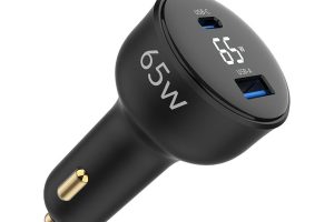 🛍️ Juo 65W Led Ekranlı Type C + USB A Araç Şarj Aleti iPhone & Android & Notebook Araç içi Şarj Cihazı