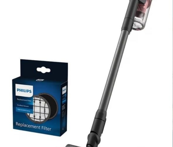 Philips 6000 Serisi Kablosuz Dikey Süpürge, PowerCyclone 11 (XC6552/01) ve Philips Orijinal Yedek Filtre – Kablosuz Süpürge 6000, 7000 ve 8000 Serisi ile Uyumlu (XV1681/01)