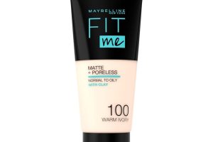 🛍️ Maybelline New York Fit Me Matte+Poreless Fondöten   100 Warm Ivory (30 ml)
