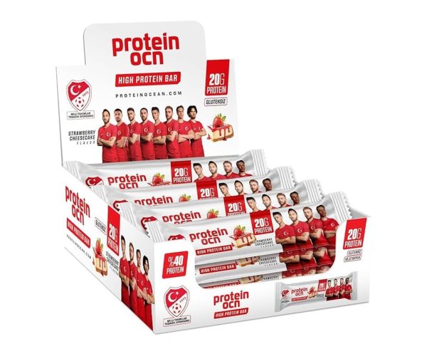 🛍️ Proteinocean Protein Bar, Strawberry Cheesecake Aromalı 50 gr x 12 adet