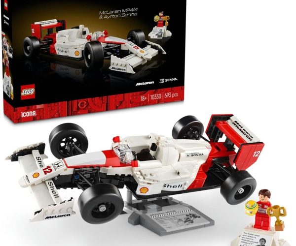 LEGO Icons McLaren MP4/4 ve Ayrton Senna 10330 – Araç Tutkunu Yetişkinler için Koleksiyonluk Yaratıcı Model Araba Yapım Seti, Doğum Günü Hediyesi Fikri (693 Parça)