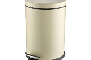🛍️ Premium Serisi 12 Litre Hacimli Paslanmaz Banyo Mutfak Pedallı Çöp Kovası Krem, 12l