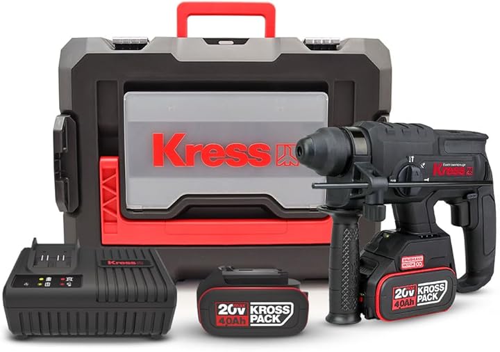 (%10) Kress KUC60.2 20Volt 4.0Ah. 2.0J Li-ion Çift Akülü Şarjlı Kömürsüz Profesyonel SDS-Plus Pnömatik Kırıcı/Delici — %10 İndirim