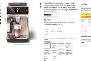Philips 5500 Serisi LatteGo Tam Otomatik Espresso Makinesi 20 Sıcak ve Soğuk İçecek, Renkli Dokunmatik Ekran, Beyaz Roze Renk, QuickStart, SilentBrew Teknolojisi (EP5543/80) — %95 İndirim