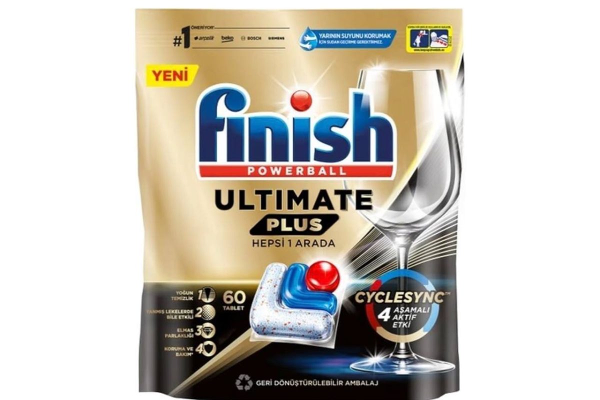Finish Ultimate Plus 60 Kapsül Bulaşık Makinesi Deterjanı Tableti (1 x 60 Kapsül) — %98 İndirim