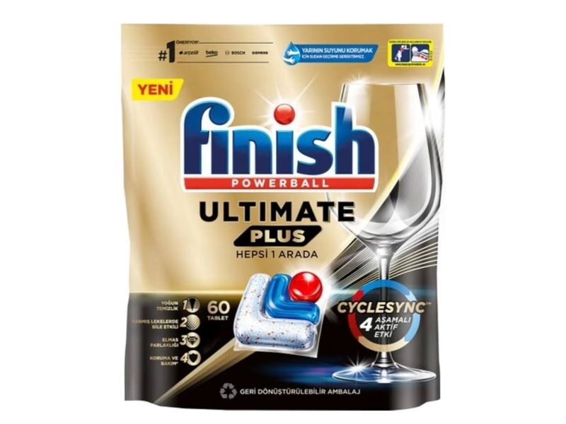 Finish Ultimate Plus 60 Kapsül Bulaşık Makinesi Deterjanı Tableti (1 x 60 Kapsül) — %98 İndirim