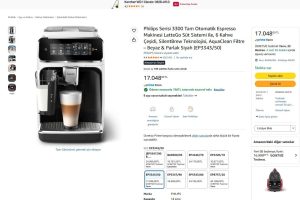 Philips Serisi 3300 Tam Otomatik Espresso Makinesi LatteGo Süt Sistemi ile, 6 Kahve Çeşidi, SilentBrew Teknolojisi, AquaClean Filtre – Beyaz & Parlak Siyah (EP3343/50) — %95 İndirim