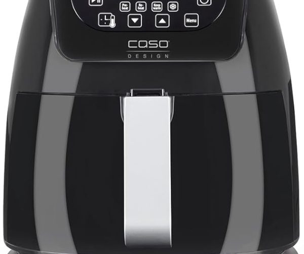 (%28.74) CASO AF 255 sıcak hava fritözü 3 l, ızgara dahil, 1 kg, 60 – 200 °C, güçlü 1400 W, yağsız, paslanmaz çelik iç kısım, siyah