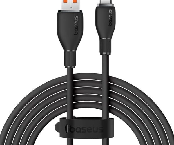 (%20) Baseus Pudding Hızlı Şarj Özellikli Type-C Kablo 100W, 1.2 Metre, Siyah — %20 İndirim