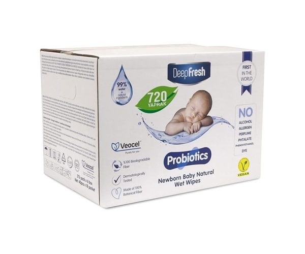 🛍️ Deep Fresh Probiyotik Alkolsüz Parabensiz Yenidoğan Bebek Islak Mendili 720 Yaprak (18 x 40 Adet)