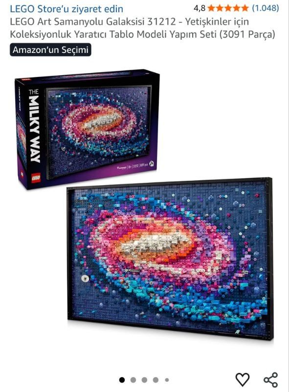 LEGO Art Samanyolu Galaksisi 31212 – Yetişkinler için Koleksiyonluk Yaratıcı Tablo Modeli Yapım Seti (3091 Parça)