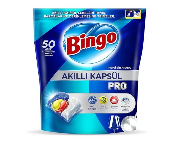 🛍️ Bingo Akıllı Kapsül Pro Bulaşık Makinesi Deterjanı Tableti 50’li — %10 İndirim
