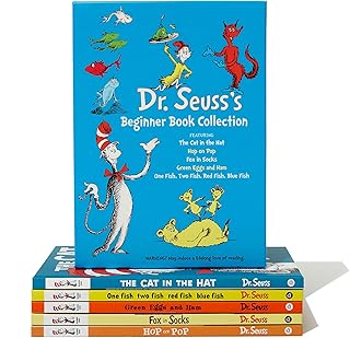 Dr. Seuss's Beginner Book Boxed Set Collection: The Cat in the Hat; One Fish Two Fish Red Fish Blue Fish; Green Eggs and Ham; Hop on Pop; Fox in Socks