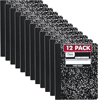 Black Marble kompozisyonu kitap, Wide Rule, 9 – 3/4 x 7 – 1/2, 100 sheets