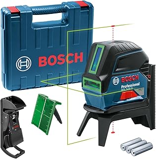 Bosch Professional GCL 2-15 G Çizgi Lazer (15 m Çalışma Alanı, 3 x AA Pil, IP 54 Toza Karşı Koruma Sistemi, Yeşil Lazer, RM1 Tutucu, Takım Çantası)
