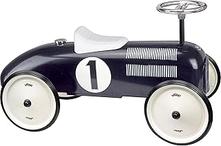 Vilac - Çocuk taşıyıcı - Vintage black metal yarış arabamım - Çocuğunuzun motor becerilerini geliştirir - Metal araç - Çocuk aracı - 18 aydan itibaren - 1121, Mavi