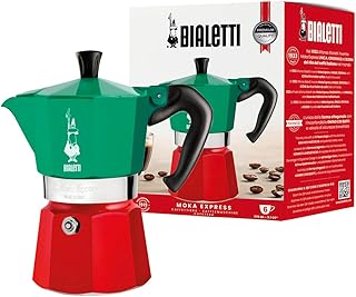 Bialetti - Moka Express Italia: 6 Cups Ocak Üstü Espresso Pişirici - 270ml - Karma Renk - Alüminyum Gövde - Patentli Güvenlik Valfi - Tüm Ocak Türleri İçin Uygundur (İndüksiyon Hariç)