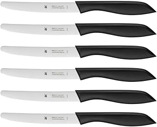 WMF Classic Line 6 Parça Kahvaltı Bıçağı Seti, 23 cm, Tırtıklı Ekmek ve Sandviç Bıçağı, Özel Bıçak Çeliği, Plastik Sap, Siyah