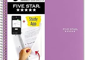Five Star Spiral Defter + Çalışma Uygulaması, 5 Konu, Kolej Çizgili Kağıt, Mücadele Mürekkep Kanaması, Suya Dayanıklı Kapak, 200 Yaprak, Mor (38748) — %51 İndirim | Amazon TR Fırsatı