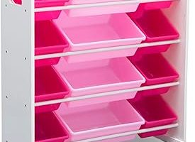 Delta Children Çocuk Oyuncakları 12 Plastik Kovalı – Greenguard Gold Sertifikalı, Beyaz/Pembe — %33 İndirim | Amazon TR Fırsatı
